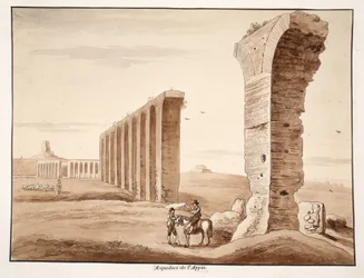 Aqua Appia, 1833 (etsning med brun tvätt)